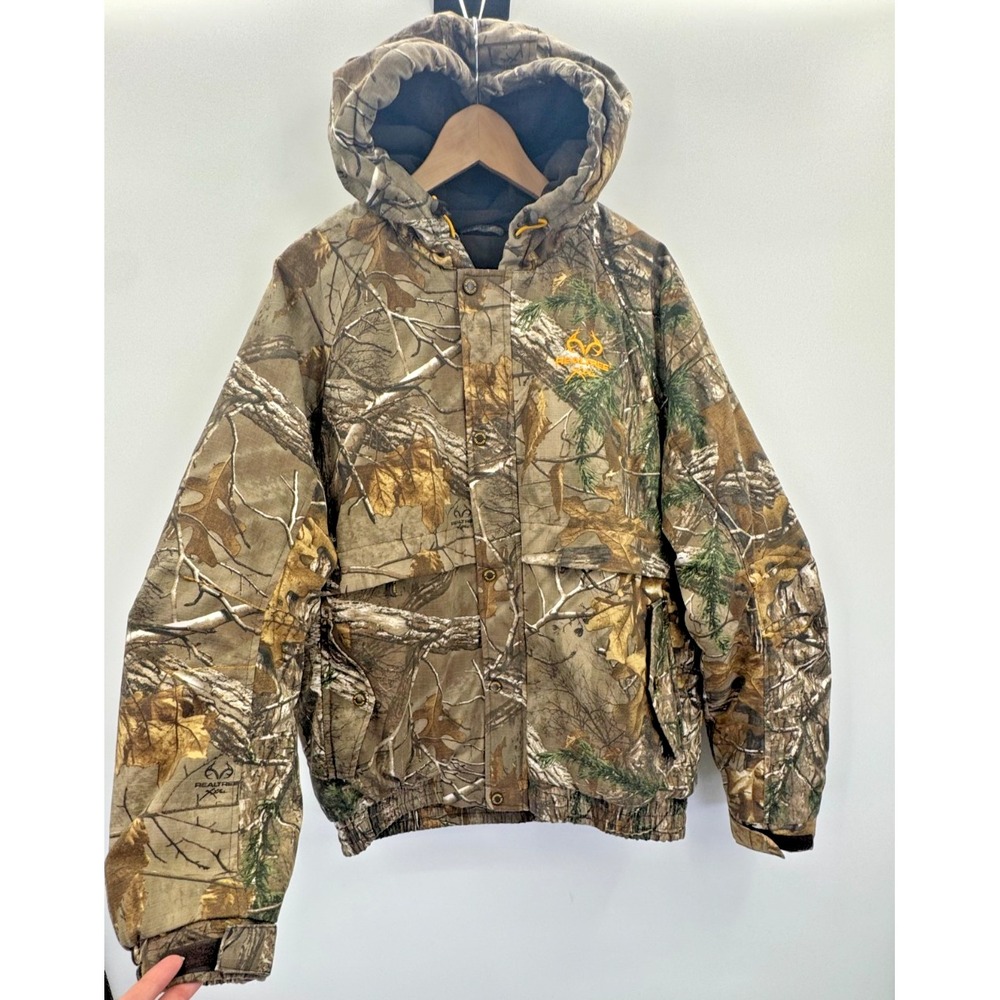Realtree Xtra Camo Bomber Insulated Cold Weather Hunting Jacket Hooded Large